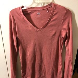 XS, rose long sleeve tee